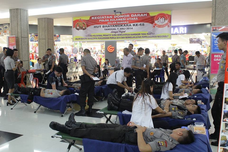 Sambut HUT Bhayangkara ke 68, Polda Sulut Gelar Donor Darah